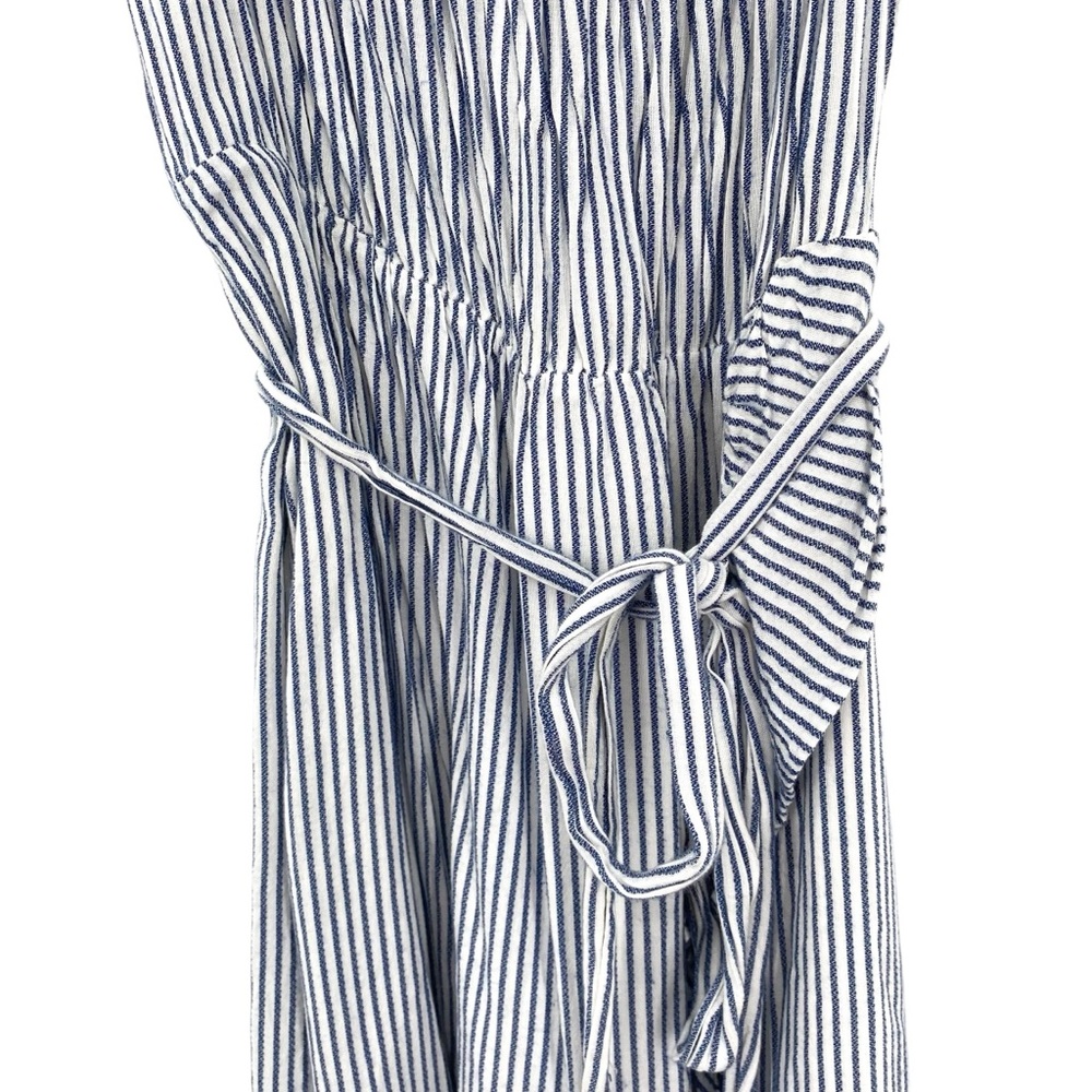 Bardot Off Shoulder Blue and White Stripe Dress - Picture 5 of 9